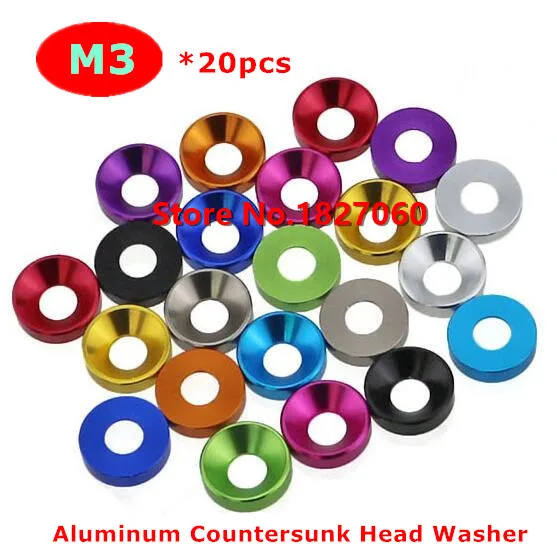 20pcs M3 Anodize Colorful Aluminum Alloy Countersunk Head Cone Washer Model Car Gasket Washers 11 Colors
20pcs M3 Anodize Colorful Aluminum Alloy Countersunk Head Cone Washer Model Car Gasket Washers 11 Colors