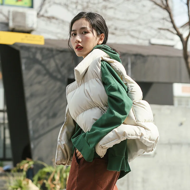 Winter vest women short section warm quilted lining colete feminino white Double Breasted Stand collar sleeveless coat plus size | Женская