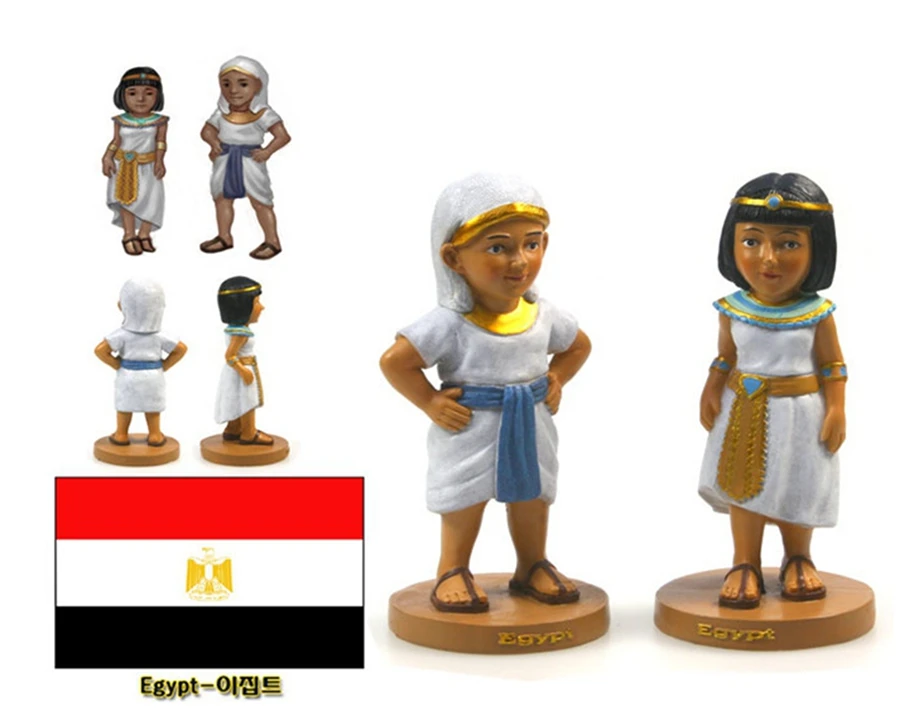 

Hot Sale Hand-painted Egypt National Costumes A Pair Of Doll Statue Resin Crafts Tourism Souvenir Gifts Collection Home Decor