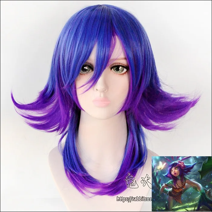 Game LOL Neeko the Curious Chameleon Cosplay Wigs Blue And Purple Heat Resistant Synthetic Hair Wig + Wig Cap
Game LOL Neeko the Curious Chameleon Cosplay Wigs Blue And Purple Heat Resistant Synthetic Hair Wig + Wig Cap