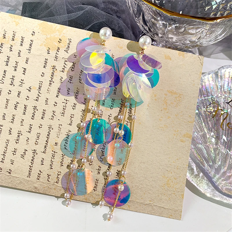 DREJEW Round Blue Sequin Long Tassel Statement Earrings 2019 925 Alloy Drop Earrings for Women Wedding Fashion Jewelry HE4241
DREJEW Round Blue Sequin Long Tassel Statement Earrings 2019 925 Alloy Drop Earrings for Women Wedding Fashion Jewelry HE4241