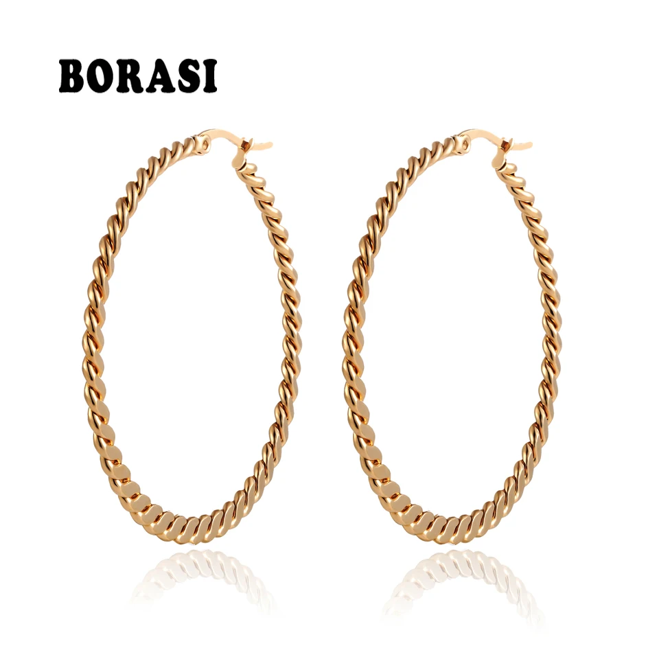 BORASI Steel Surface Circle Round Large Dangle Earring 316 Stainless Steel Gold Color Trendy Jewelry Long Earrings For Women
BORASI Steel Surface Circle Round Large Dangle Earring 316 Stainless Steel Gold Color Trendy Jewelry Long Earrings For Women
