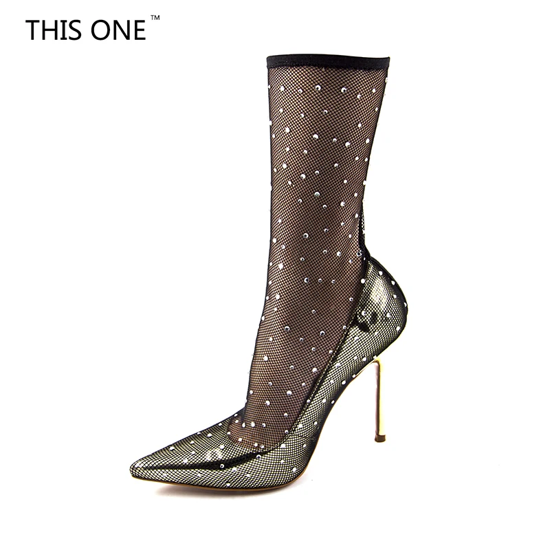 New Women Brand Shoes Air Mesh Genuine Leather Thin High Heels Pointed Toe Rhinestone decoration Woman Casual Summer Boots
New Women Brand Shoes Air Mesh Genuine Leather Thin High Heels Pointed Toe Rhinestone decoration Woman Casual Summer Boots