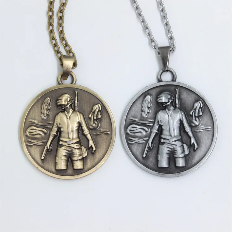 Halloween PUBG Metal Pendant Keychain Necklace Christmas New Year Birthday Gift Gold Silver Battlegrounds Cosplay Accessories
Halloween PUBG Metal Pendant Keychain Necklace Christmas New Year Birthday Gift Gold Silver Battlegrounds Cosplay Accessories