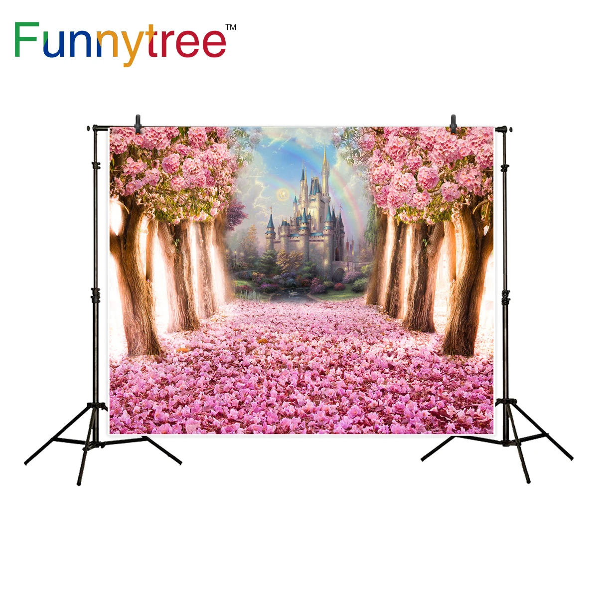 Funnytree backdrop for photography studio spring pink flower tree fairy tale castle rainbow background photocall photobooth
Funnytree backdrop for photography studio spring pink flower tree fairy tale castle rainbow background photocall photobooth