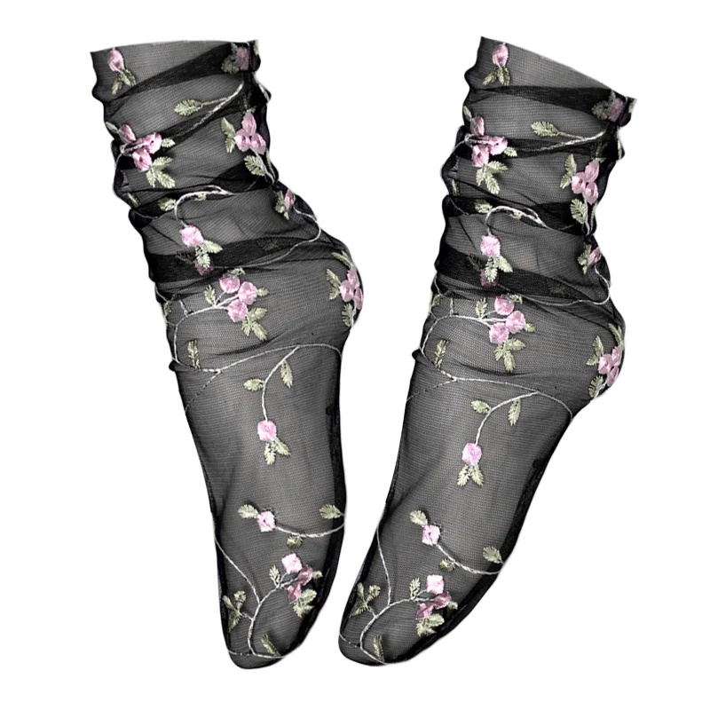 Lace Socks For Women Summer Vintage Lolita Thin Mesh Socks Floral Embroidery Transparent Short Ankle Dress Socks Female
Lace Socks For Women Summer Vintage Lolita Thin Mesh Socks Floral Embroidery Transparent Short Ankle Dress Socks Female