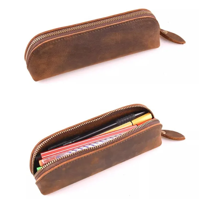 Vintage Crazy Horse Genuine Leather Pencil Case Gift Stationery Store Real Cowhide Pen Bag Pouch School Holder Purse Bts Makeup
Vintage Crazy Horse Genuine Leather Pencil Case Gift Stationery Store Real Cowhide Pen Bag Pouch School Holder Purse Bts Makeup