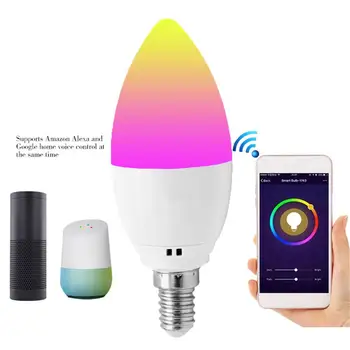 Smart WiFi Candle Bulb E14 RGB Bulb Support Smart Speaker Voice Control 6W APP Remote Control Led Lights Decoration PC Lamp
Smart WiFi Candle Bulb E14 RGB Bulb Support Smart Speaker Voice Control 6W APP Remote Control Led Lights Decoration PC Lamp