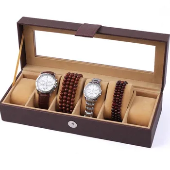 6 Grids Bracelet Watch Box Khaki Magnet Buckle Table Box To Storage Display Boxes PVC Transparent Window Dustproof
6 Grids Bracelet Watch Box Khaki Magnet Buckle Table Box To Storage Display Boxes PVC Transparent Window Dustproof