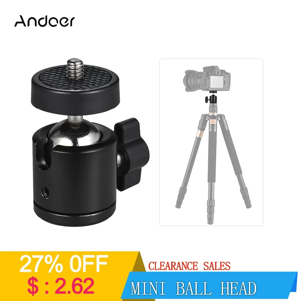 Andoer Mini Ball Head 1/4" Mount for Camera Tripod for SB800 SB900 580EX II Flash
Andoer Mini Ball Head 1/4" Mount for Camera Tripod for SB800 SB900 580EX II Flash