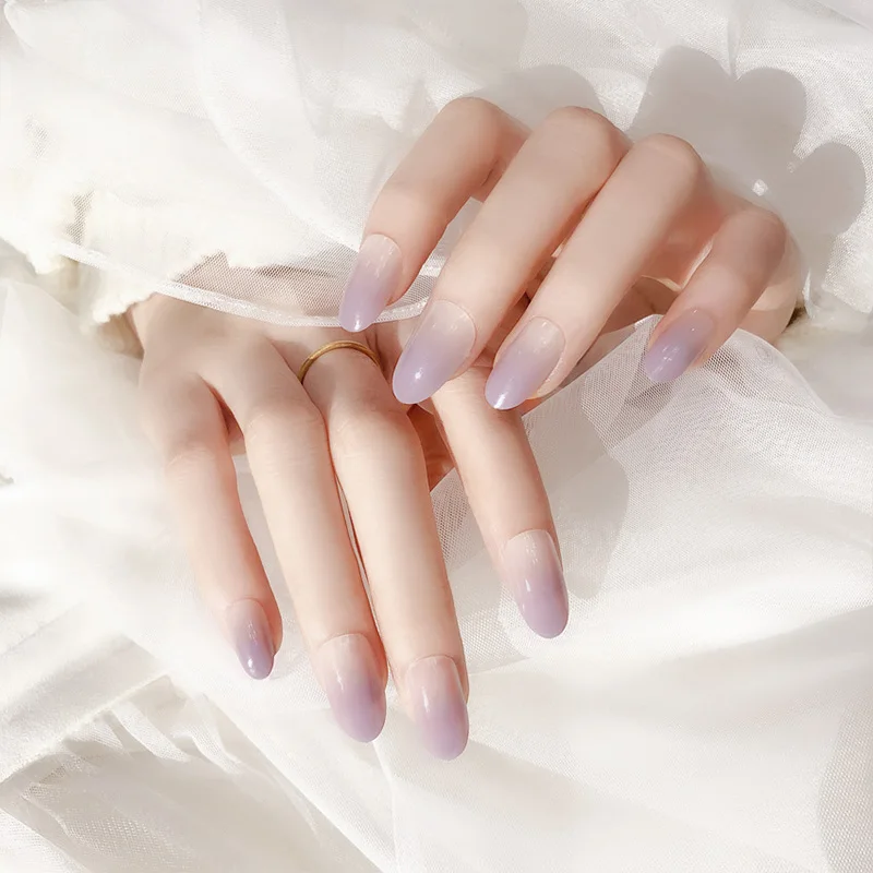 24pcs Women Fake Nails Nude Purple Gradient Design Nail Art Decoration Tools Full Cover Round Head Nail Tips DL
24pcs Women Fake Nails Nude Purple Gradient Design Nail Art Decoration Tools Full Cover Round Head Nail Tips DL