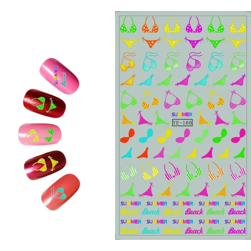 WATER DECAL NAIL STICKER SUNSHINE BIKINI SEA STAR FRUIT LEMON APPLE ANCHOR CANDY YE160-165
WATER DECAL NAIL STICKER SUNSHINE BIKINI SEA STAR FRUIT LEMON APPLE ANCHOR CANDY YE160-165