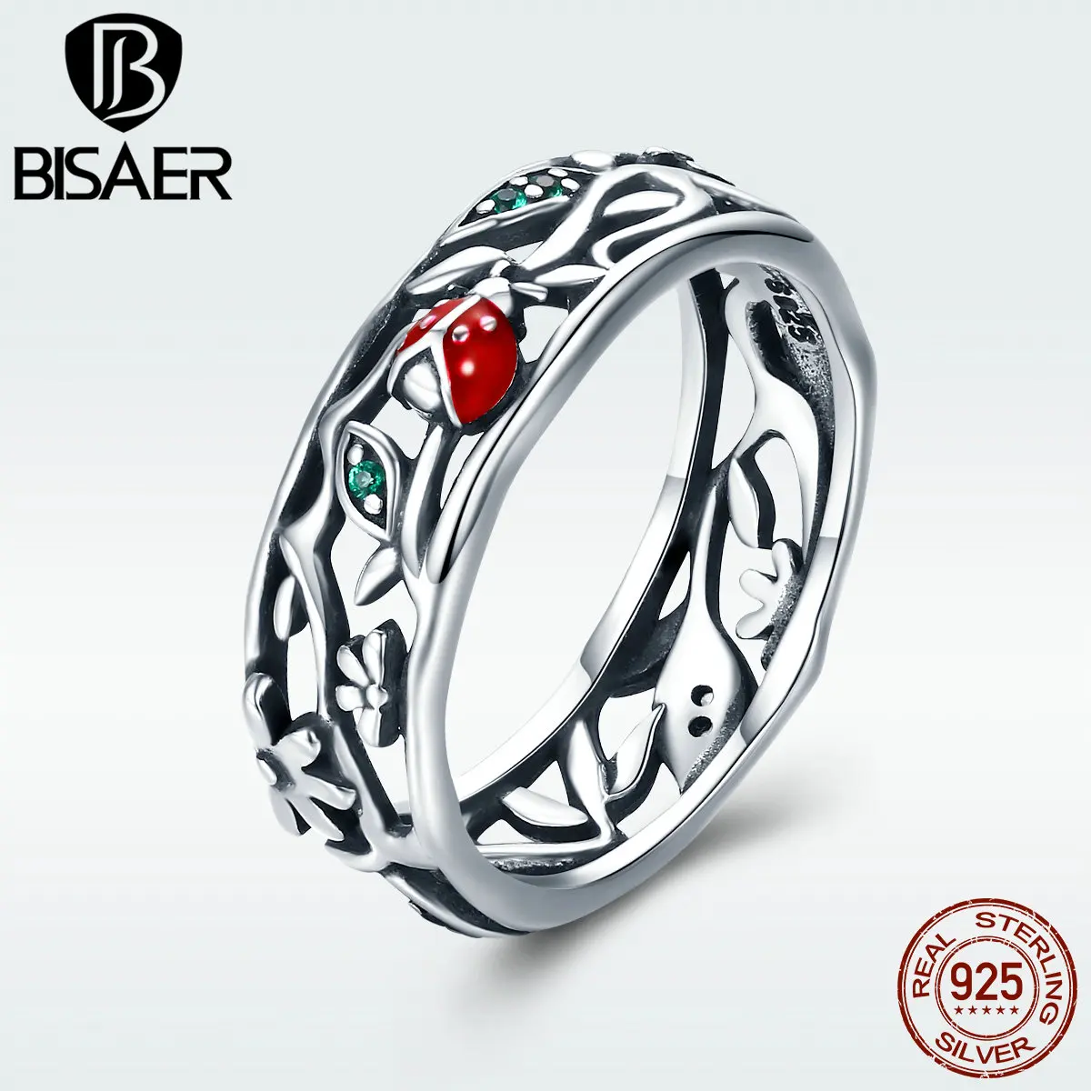 BISAER Authentic 925 Sterling Silver Femme Cocktail Twisted Tree Leaves Finger Rings for Women Silver Ring Jewelry Gift GXR308
BISAER Authentic 925 Sterling Silver Femme Cocktail Twisted Tree Leaves Finger Rings for Women Silver Ring Jewelry Gift GXR308