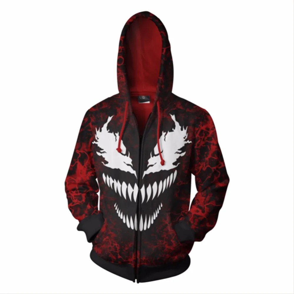 Marvel Spider-Man Carnage Hoodie Sweatshirt Cletus Kasady Cosplay Hoodie Men Women Adult Print Tops Hoody Plus Zipper Streetwear
Marvel Spider-Man Carnage Hoodie Sweatshirt Cletus Kasady Cosplay Hoodie Men Women Adult Print Tops Hoody Plus Zipper Streetwear
