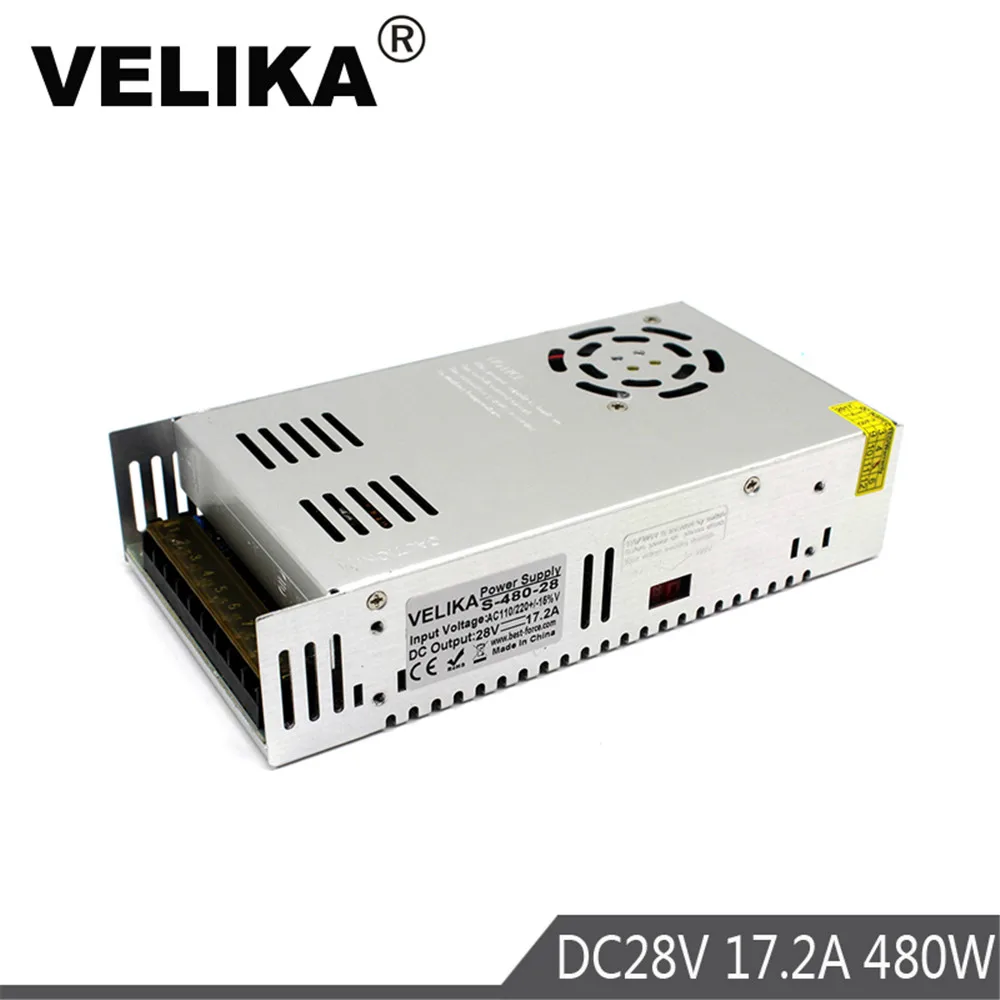 Single Output Power Supply DC28V 17.2A 480w Driver Transformer 110V 220V AC to DC 28V SMPS For Led Light CNC CCTV Motor Stepper
Single Output Power Supply DC28V 17.2A 480w Driver Transformer 110V 220V AC to DC 28V SMPS For Led Light CNC CCTV Motor Stepper