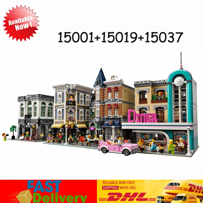 In Stock LEPIN 15001 Brick Bank +15019 Assembly Square +15037 Downtown Diner Bricks Blocks Toys Compatible 10251 10255 10260
In Stock LEPIN 15001 Brick Bank +15019 Assembly Square +15037 Downtown Diner Bricks Blocks Toys Compatible 10251 10255 10260