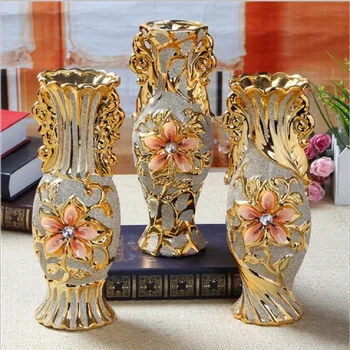 25*8.5*8.5cm Home Furnishing places vase ceramic ornaments crafts decorative gold plating European KTV
25*8.5*8.5cm Home Furnishing places vase ceramic ornaments crafts decorative gold plating European KTV