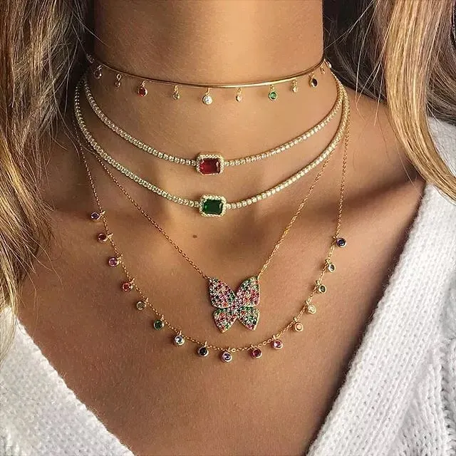 925 sterling silver Dainty Chandalier layering necklace CZ round Bezel Drip necklace gold filled delicate rainbow cz choker
925 sterling silver Dainty Chandalier layering necklace CZ round Bezel Drip necklace gold filled delicate rainbow cz choker