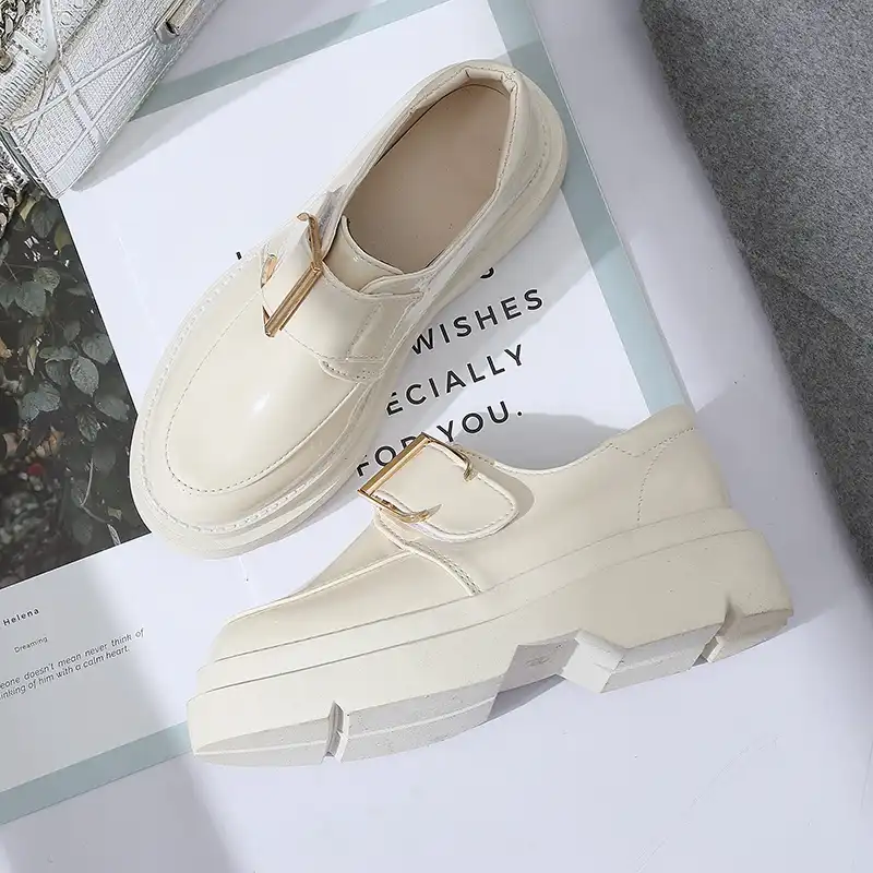 White Platform Creepers Slip On Espadrilles Metal Decorate Loafers