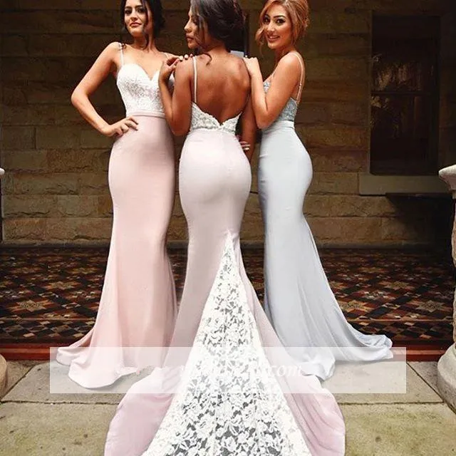 Backless 2019 Cheap Bridesmaid Dresses Under 50 Mermaid Spaghetti Straps Lace Long Wedding Party Dresses For Women
Backless 2019 Cheap Bridesmaid Dresses Under 50 Mermaid Spaghetti Straps Lace Long Wedding Party Dresses For Women