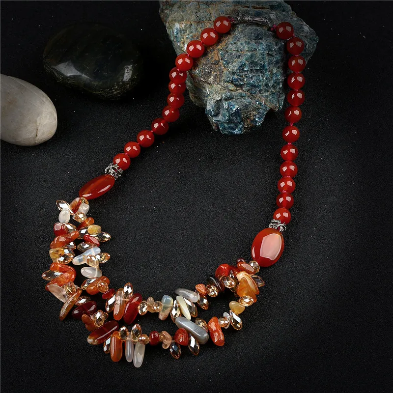 K's Gadgets Femme Red Onyx Layered Necklace For Women Irregular Natural Stone Crystal Beads Necklaces Pendants Collares Mujer
K's Gadgets Femme Red Onyx Layered Necklace For Women Irregular Natural Stone Crystal Beads Necklaces Pendants Collares Mujer