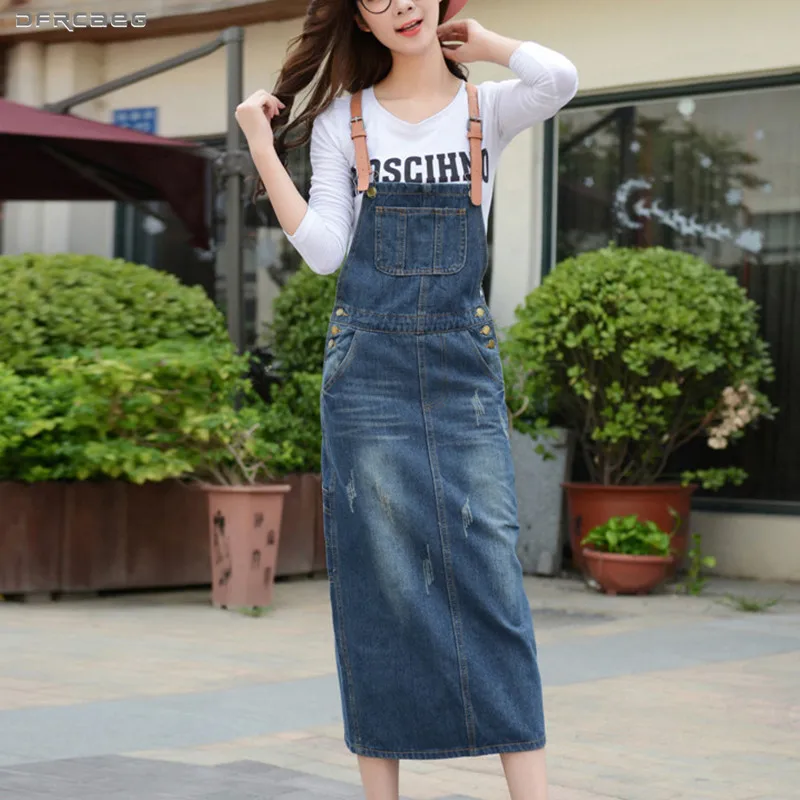 Blue Streetwear Suspender Denim Long Skirt For Women 2019 Summer Fashion Casual Strap Jeans Pencil Skirts With Pockets Female
Blue Streetwear Suspender Denim Long Skirt For Women 2019 Summer Fashion Casual Strap Jeans Pencil Skirts With Pockets Female