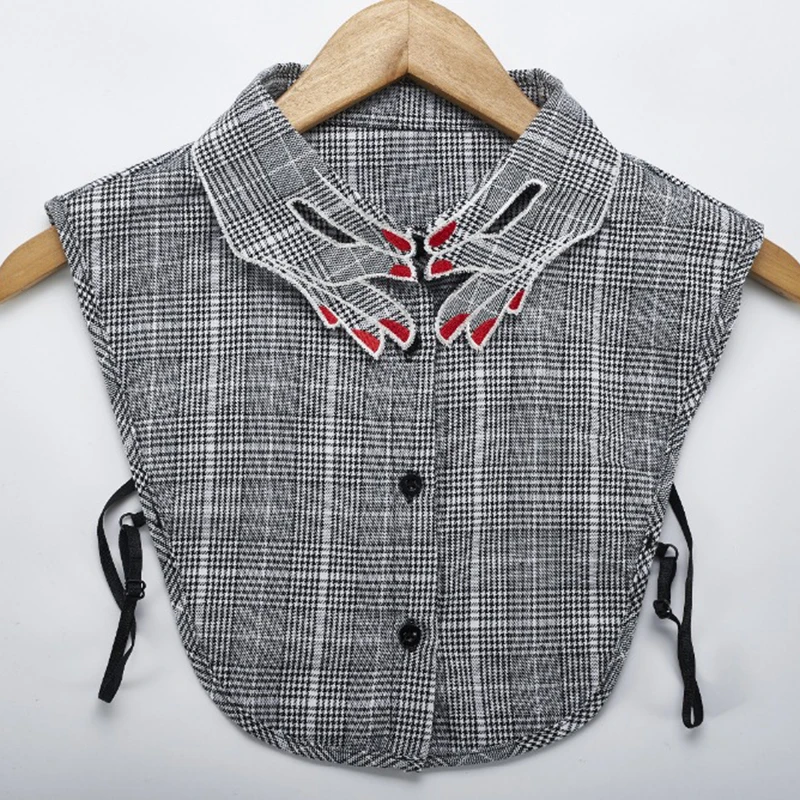 YSMILE Y Women Plaid Detachable Collar Embroidery Red Nail Adjust Necklace Shirt Blouse Remove Decoration Fake Collar For Female 
YSMILE Y Women Plaid Detachable Collar Embroidery Red Nail Adjust Necklace Shirt Blouse Remove Decoration Fake Collar For Female
