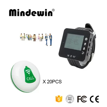 Mindewin Restaurant Waiter Calling System 20PCS Service Call Button M-K-1 + 1PCS Watch Pager M-W-1 Calling Bell System
Mindewin Restaurant Waiter Calling System 20PCS Service Call Button M-K-1 + 1PCS Watch Pager M-W-1 Calling Bell System