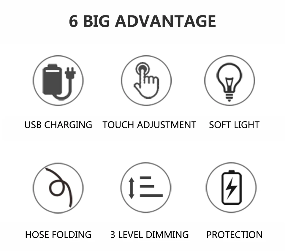 Eye Protection Table Lamp Light Touch Switch Dimmable USB Rechargeable (2)