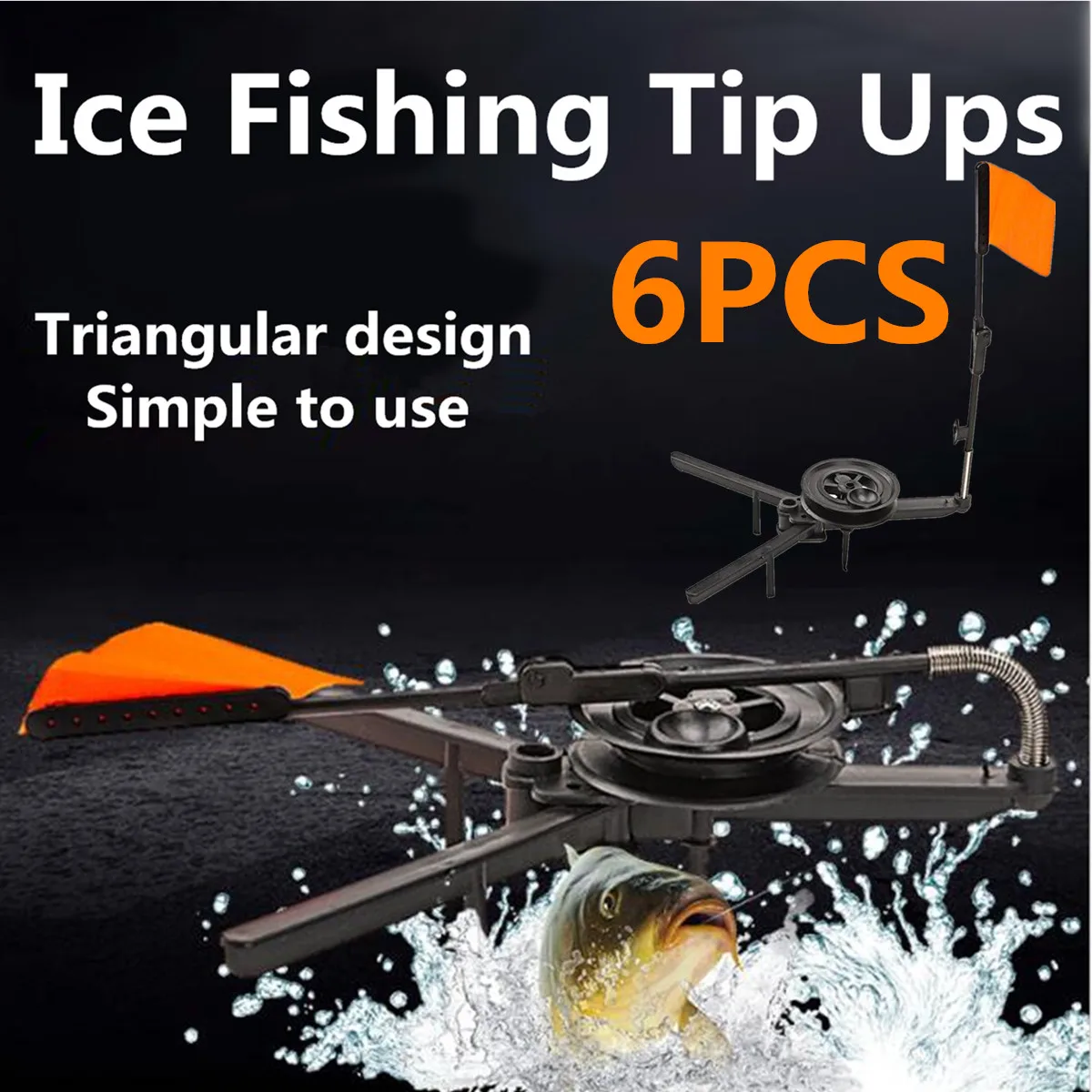 1/6Pcs Winter Ice Fishing Rod Tip-Up Ice Fishing Pole Compact Orange Flag Tackle Flag Angler Tackle Accessory Fishing Tools
1/6Pcs Winter Ice Fishing Rod Tip-Up Ice Fishing Pole Compact Orange Flag Tackle Flag Angler Tackle Accessory Fishing Tools