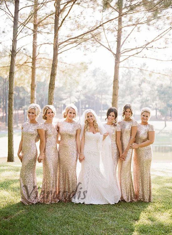 Champagne Long vestido longo Sequined Short Sleeve Floor Length Bridesmaid Dress 2019 Prom Dress Wedding Party Dress
Champagne Long vestido longo Sequined Short Sleeve Floor Length Bridesmaid Dress 2019 Prom Dress Wedding Party Dress