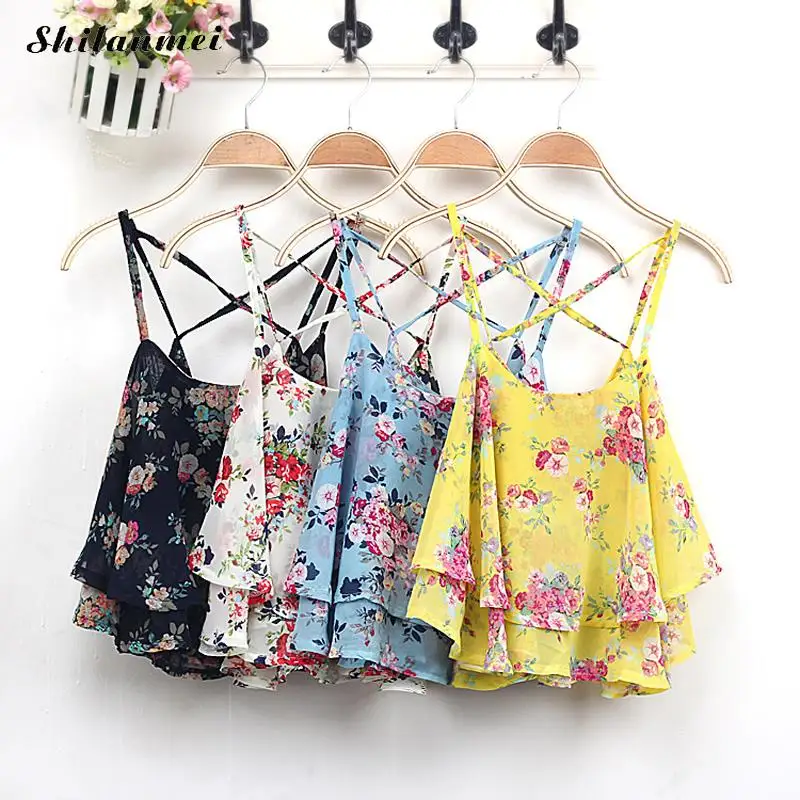 2018 New Summer Women Chiffon Camisole Sleeveless Top T-Shirt Female Fashion Sexy Blusas Femininas Floral Printing Tank Tops
2018 New Summer Women Chiffon Camisole Sleeveless Top T-Shirt Female Fashion Sexy Blusas Femininas Floral Printing Tank Tops
