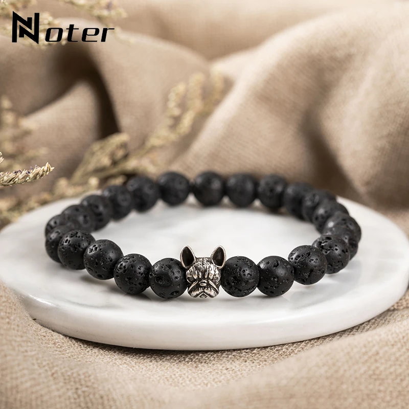 Punk Rock 8mm Lava Stone Dog Bracelet Men Vintage Bulldog Braslet Hiphop Beads Braclet For Man Jewelry Yoga Pulseras Homme
Punk Rock 8mm Lava Stone Dog Bracelet Men Vintage Bulldog Braslet Hiphop Beads Braclet For Man Jewelry Yoga Pulseras Homme