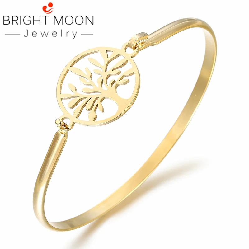 BRIGHT MOON Free Shipping Gold Bangle Zirconia Rose Gold Tree of Life Stainless Steel Bangle&Bracelets for Women Gift Jewelry
BRIGHT MOON Free Shipping Gold Bangle Zirconia Rose Gold Tree of Life Stainless Steel Bangle&Bracelets for Women Gift Jewelry