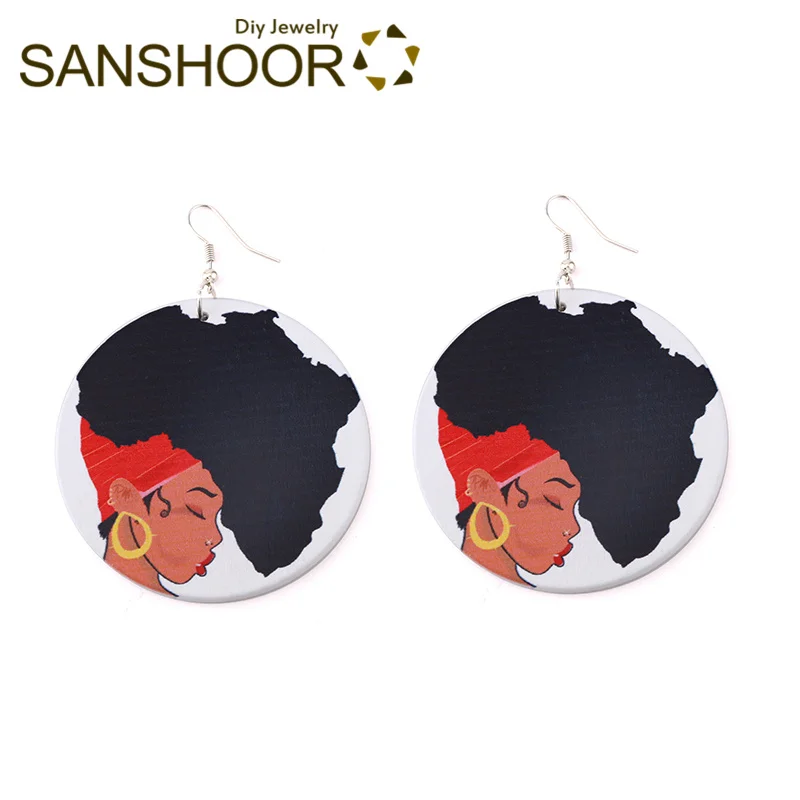 SANSHOOR Afro Headwrap Hair Wooden Drop Earrings 6cm Diameter Afrocentric Bohemia Jewelry For Women Gifts 1Pair
SANSHOOR Afro Headwrap Hair Wooden Drop Earrings 6cm Diameter Afrocentric Bohemia Jewelry For Women Gifts 1Pair