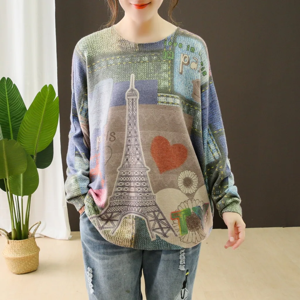 Newest Autumn New Product Large Size Knitted Thin Sweater Women Loose Skinny Sweater Spell Color Printing Sweaters A0B2Z40
Newest Autumn New Product Large Size Knitted Thin Sweater Women Loose Skinny Sweater Spell Color Printing Sweaters A0B2Z40