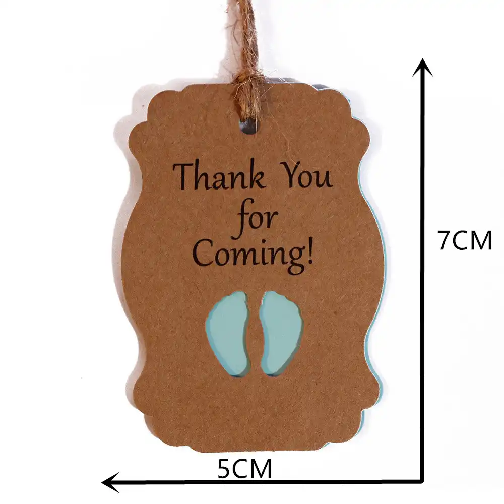 50pcs thank you for coming kraft paper tag boy girl baby shower