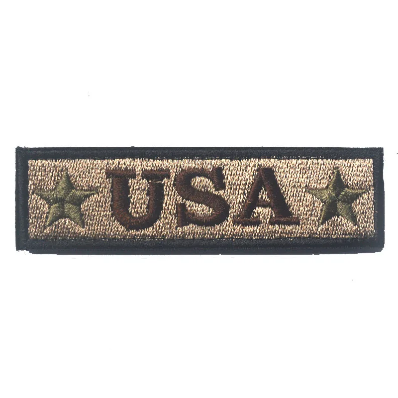 Image Embroidery patch christmas 2.5*9.5cm USA star design Military Morale 3D Badge Fabric Armband Stickers applique patch