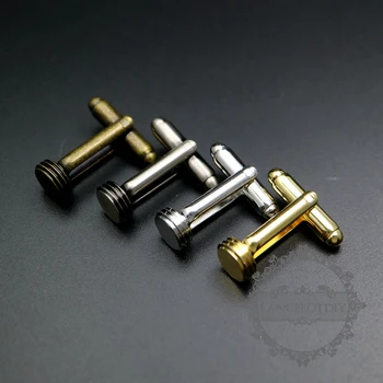 

8mm screwed top bezel basic silver,gold,bronze,antiqued silver brass DIY cufflinks,cuff links supplies jewelry findings 1500149