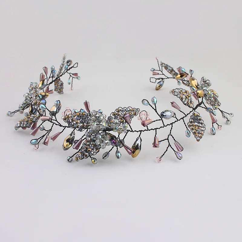 Cross - border hot seller small leaf bride hair band jelly color crystal bride headband European and American headwear hair acce
Cross - border hot seller small leaf bride hair band jelly color crystal bride headband European and American headwear hair acce