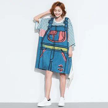 2019 summer new ladies dress large size women's cartoon printing fat mm long section T-shirt dress female long section
2019 summer new ladies dress large size women's cartoon printing fat mm long section T-shirt dress female long section
