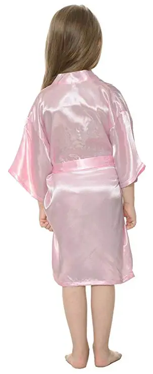 Kids Solid Satin Rayon Kimono Robe Bridesmaid Solid Bathrobe Children Nightgown Sleepwear Dressing Gown Kids Solid Satin Rayon Kimono Robe Bridesmaid Solid Bathrobe Children Nightgown Sleepwear Dressing Gown