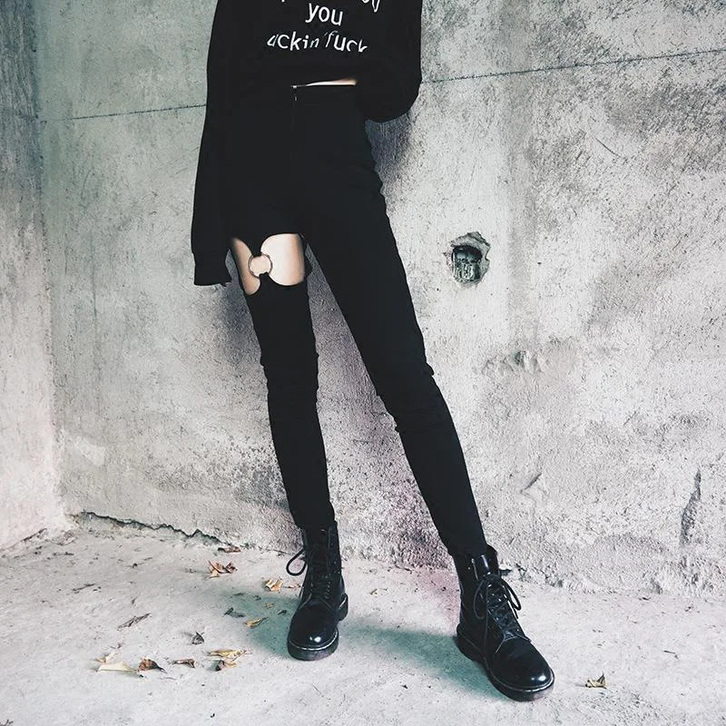 Gothic High Waist Pencil pants 2019 summer spring Sexy Black Pants Women Hollow Out Punk Leggings Pant Zipper Harajuku trousers
Gothic High Waist Pencil pants 2019 summer spring Sexy Black Pants Women Hollow Out Punk Leggings Pant Zipper Harajuku trousers