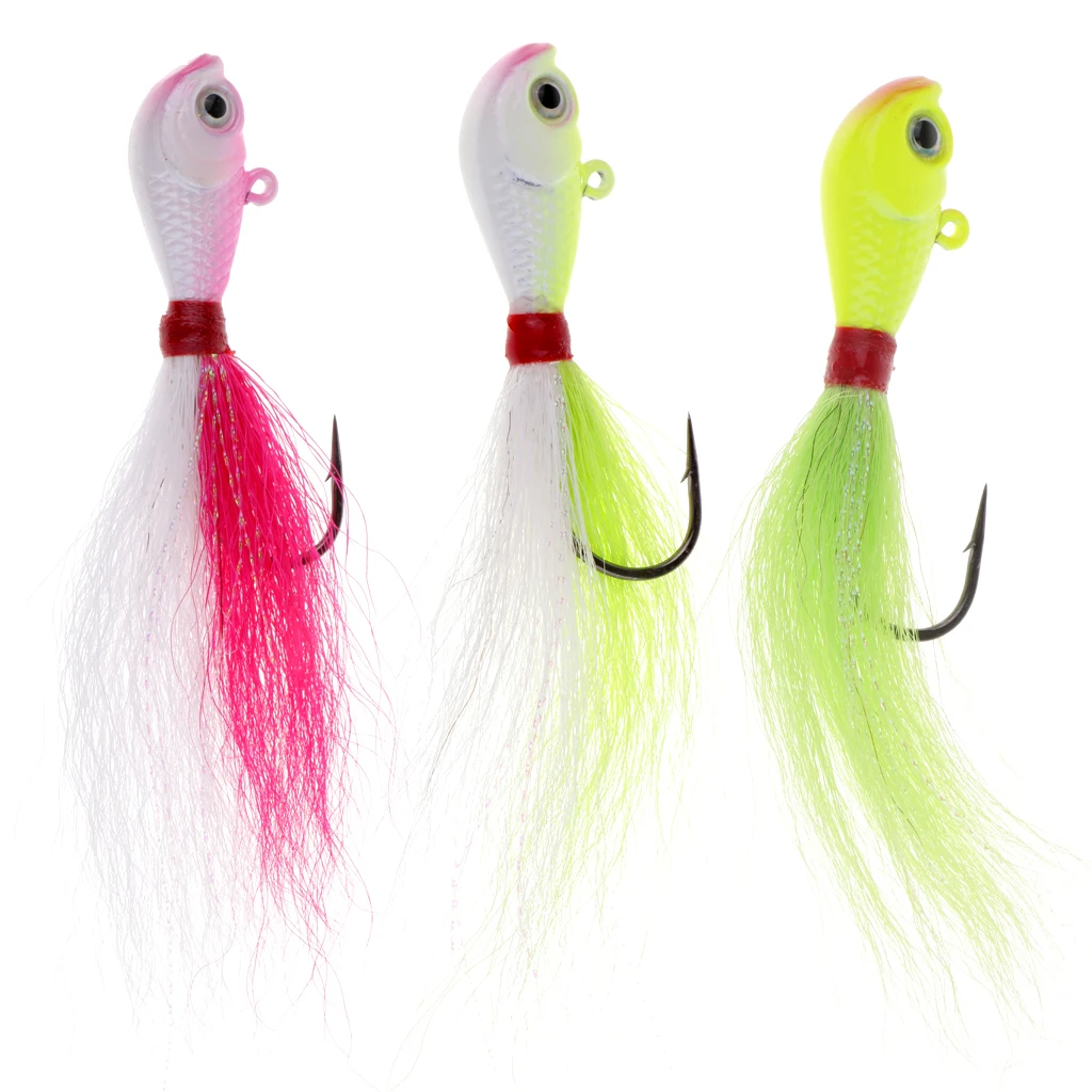 3D Eye Artificial Feather Lead Fishing Lure Hand-tied Bucktail Jig Head Hook Fresh Water Fishing Lure Bait Accessories 28g
3D Eye Artificial Feather Lead Fishing Lure Hand-tied Bucktail Jig Head Hook Fresh Water Fishing Lure Bait Accessories 28g