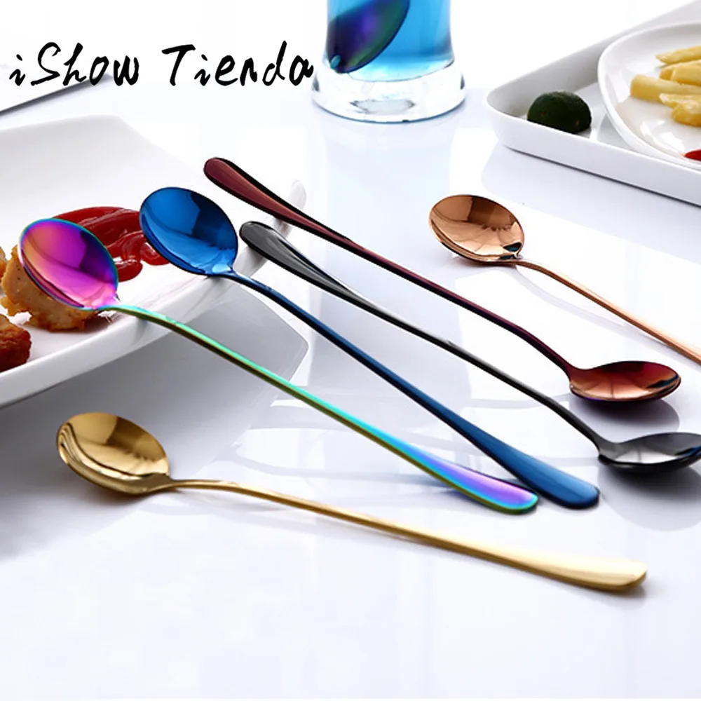ISHOWTIENDA 1pcs Colorful Spoon Long Handle Spoons Flatware Coffee Drinking Tools Kitchen Gadget Bright Pointed Long Handle 0113
ISHOWTIENDA 1pcs Colorful Spoon Long Handle Spoons Flatware Coffee Drinking Tools Kitchen Gadget Bright Pointed Long Handle 0113