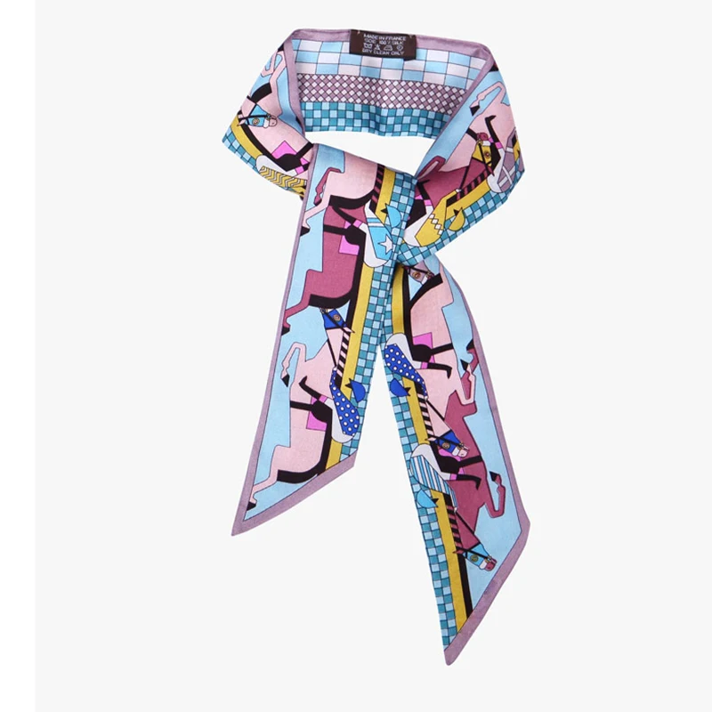 100% Twill Silk Kerchief Two-sided Scarf Women Fashion Horse Head Scarves Geometric Check Print Neck Wraps 85*5cm Handle Ribbons
100% Twill Silk Kerchief Two-sided Scarf Women Fashion Horse Head Scarves Geometric Check Print Neck Wraps 85*5cm Handle Ribbons