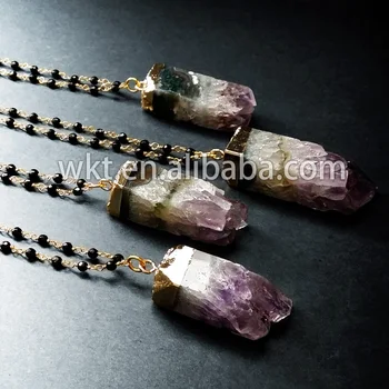 WT-N242 Wholesale Custom Natural Stone necklace with long black beads chain with gold electroplated on top in free shipping
WT-N242 Wholesale Custom Natural Stone necklace with long black beads chain with gold electroplated on top in free shipping