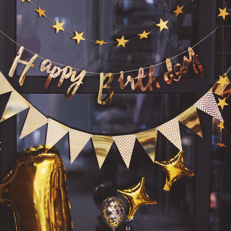 Gold Silver Glitter Paper Star Garlands Happy Birthday Banner Birthday Party Wedding Home Wall Hanging Decoration baby shower
Gold Silver Glitter Paper Star Garlands Happy Birthday Banner Birthday Party Wedding Home Wall Hanging Decoration baby shower