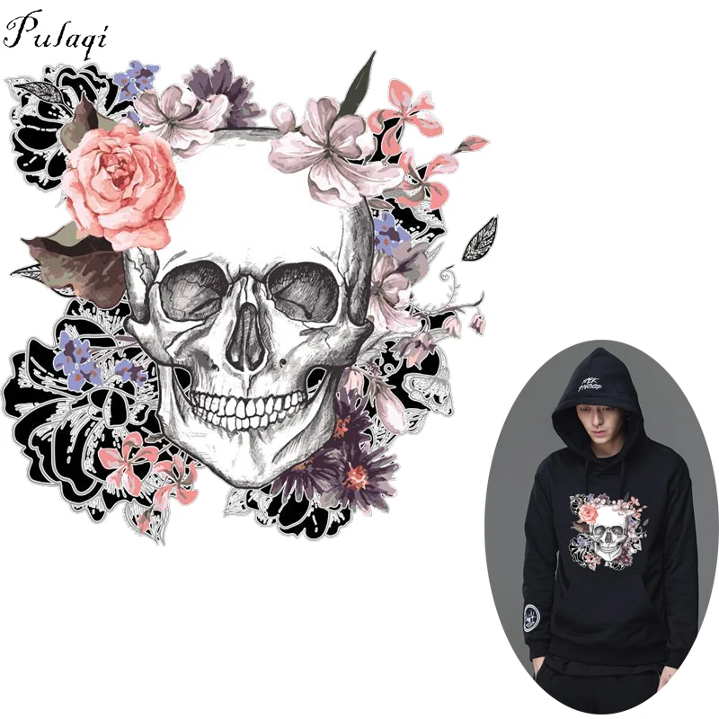 Pulaqi Skull Flower Iron On Patches For Clothing Fabric Badge Stickers Clothes Washable Decoration Heat Transfer Punk patch F
Pulaqi Skull Flower Iron On Patches For Clothing Fabric Badge Stickers Clothes Washable Decoration Heat Transfer Punk patch F