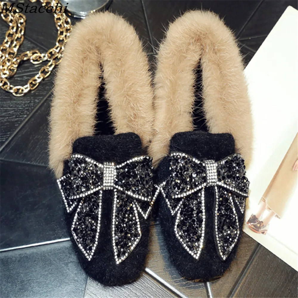 MStacchi New Spring Autumn Loafers Shoes Woman Rhinestone Bowtie Flats Slip On Real Rabbit Fur Snow Shoes Female Casual Shoes
MStacchi New Spring Autumn Loafers Shoes Woman Rhinestone Bowtie Flats Slip On Real Rabbit Fur Snow Shoes Female Casual Shoes